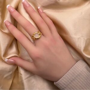 S925 with natural stone statement ring